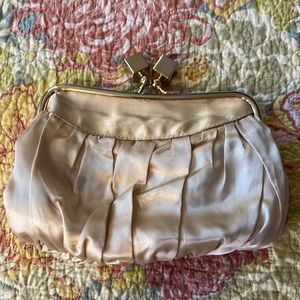 Ivory satin evening bag